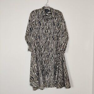 Step In Style Women's Tunic Size S Tan Black Animal Print Lagenlook Whimsigoth